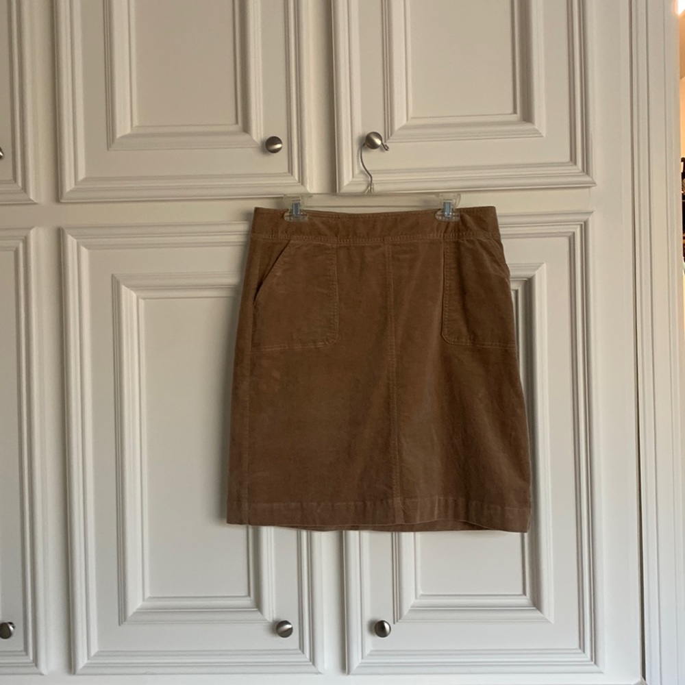 Great tan corduroy skirt 22 inches long and 16 inch waist.